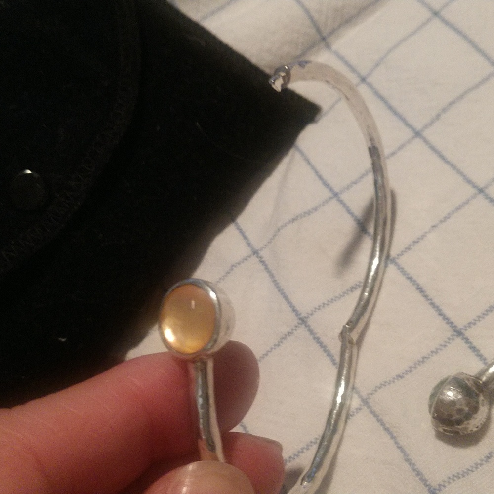 Ippolita Silver Bracelets with greenish blue and peachy Stones - Picture 7 of 15